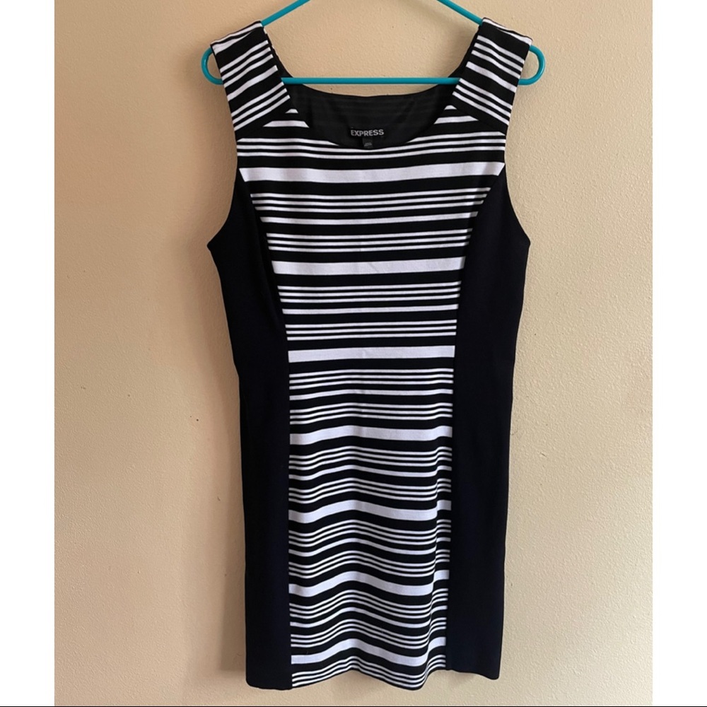 Black and white stripe dress